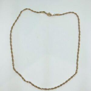 Gold Tone Vintage Rope Chain Necklace